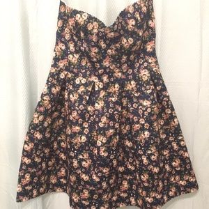 Strapless Floral Dress